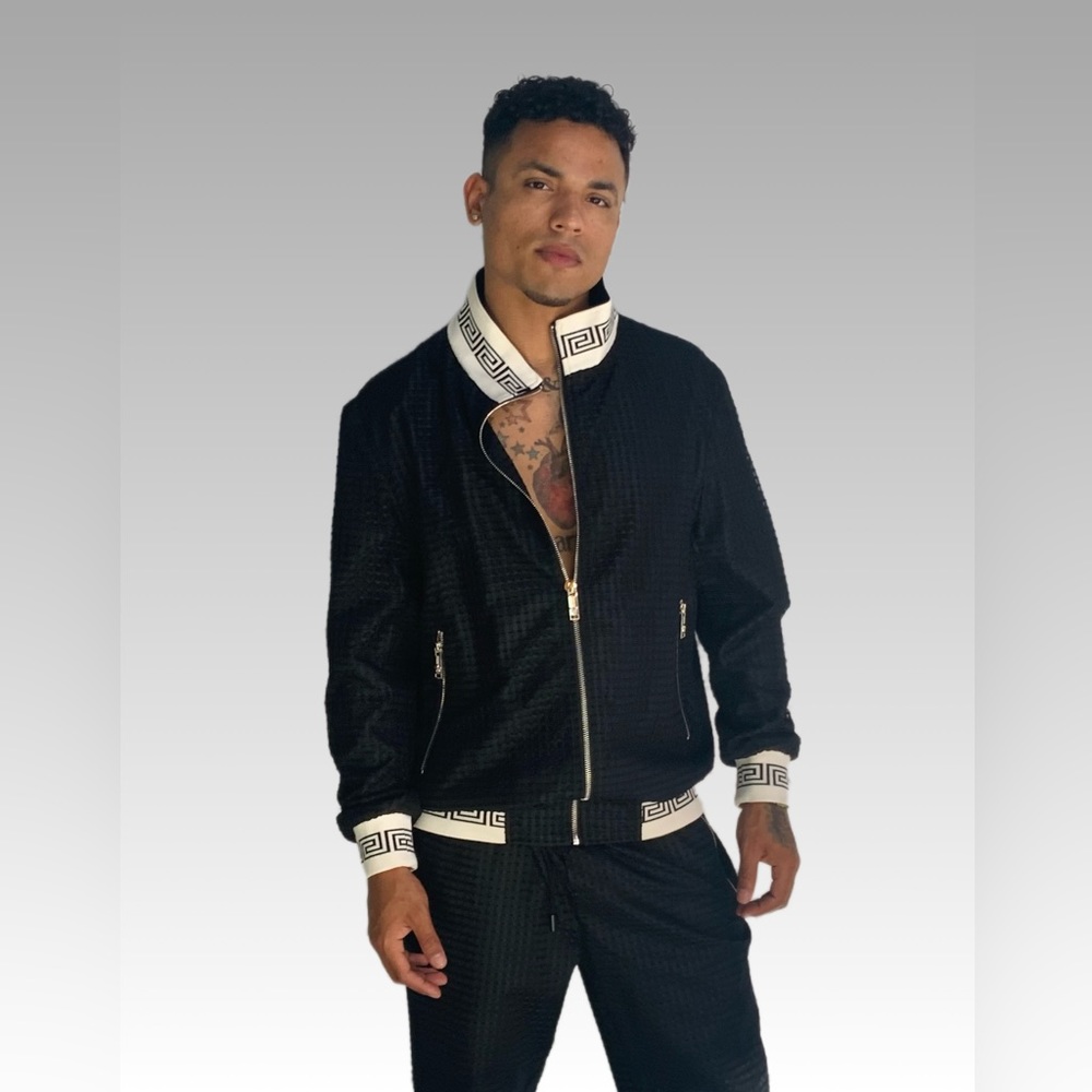 Men's Casual Black | White Mesh Tracksuit NWT